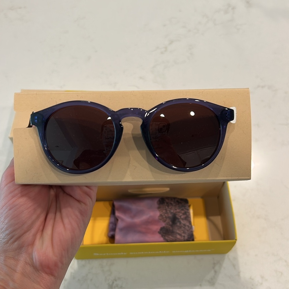 Sunski Blue Framed Dark Tint Sunglasses